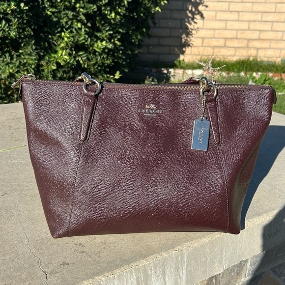 Coach NWOT Ox Blood Leather Ava Tote - Picture 1 of 12